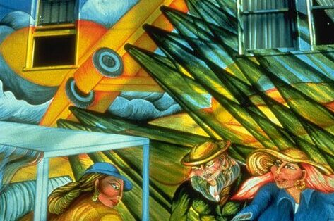 LAS LECHUGUERAS (The Women Lettuce Workers), 30’ x 2. LAS LECHUGUERAS, detail. Photo- Martha Edwards